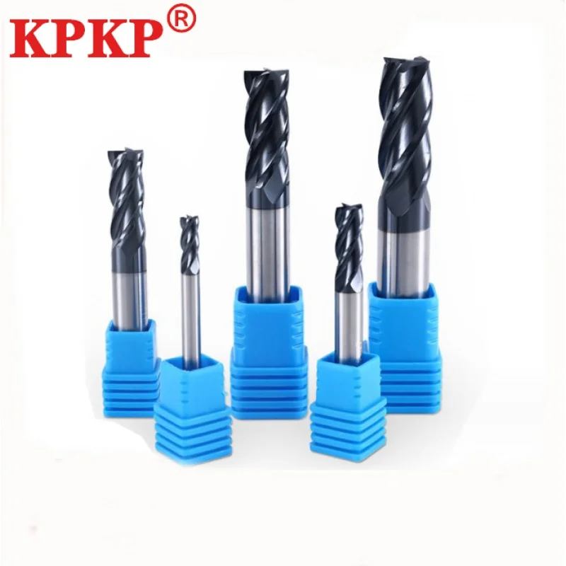 HRC50 4-Flute Nano Coating Tungsten Steel Carbide Face End Mill CNC Maching Tools Stainless Steel Milling Cutter 1-20mm