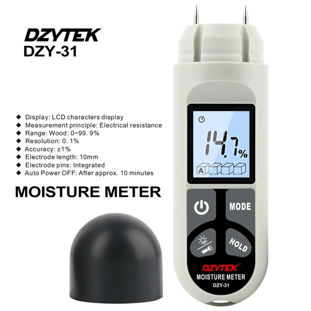 0-99.9% MT-10 EMT01 Wood Moisture Meter Wood Humidity Tester Hygrometer  Timber Damp Detector Tree Density Digital tester Grey - AliExpress