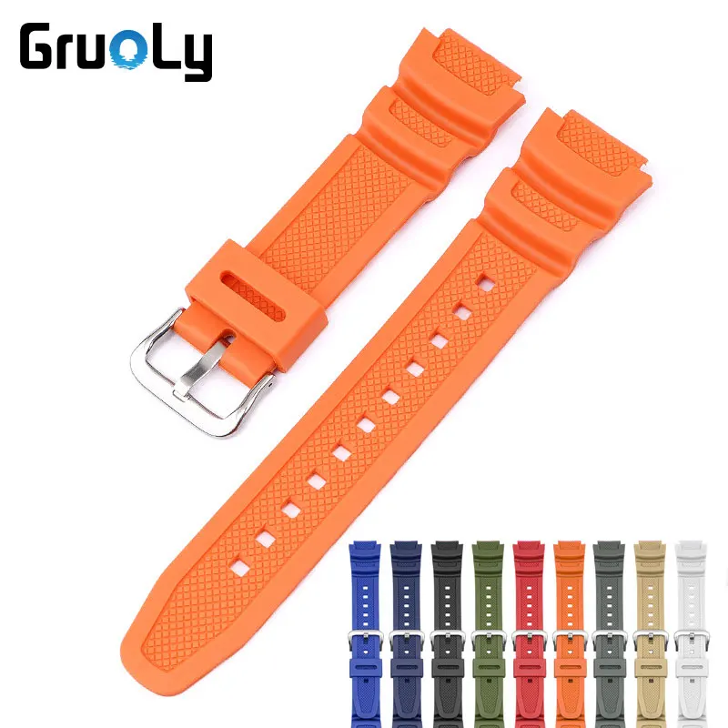 Cinturino In Gomma Da 18Mm Per Cinturino Casio Aq-S810W S800W Sgw-300H/400H/500H Mrw-200H Ae-1000W Ae-1300/1200 W-S200H/800H/216H/735H