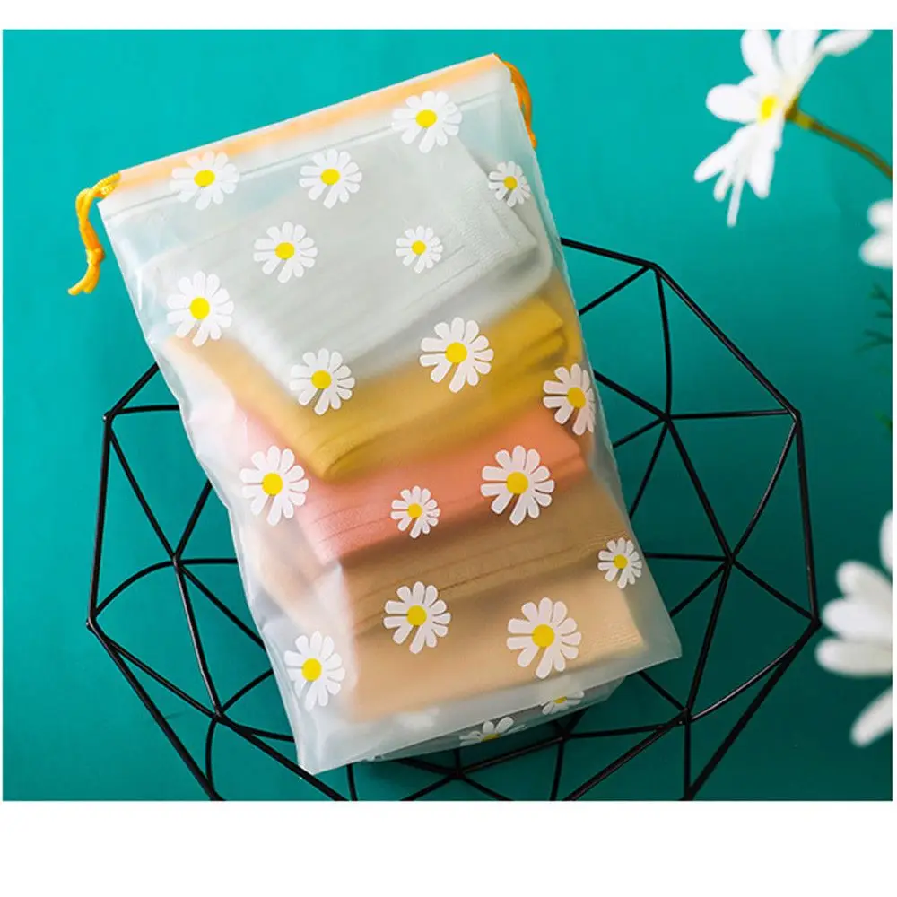 Drawstring Waterproof Matte Packaging storage bag Transparent Bag Foldable Storage Bags For Household ItemsTravel 1pcs