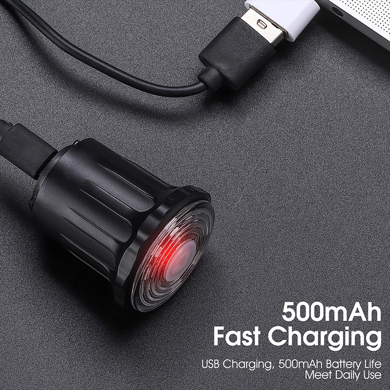 WEST BIKING Colorful Bike Taillight Smart Brake Sensor Tail Light USB Charging Mini Portable Bicycle Rear Light Bike Accessories