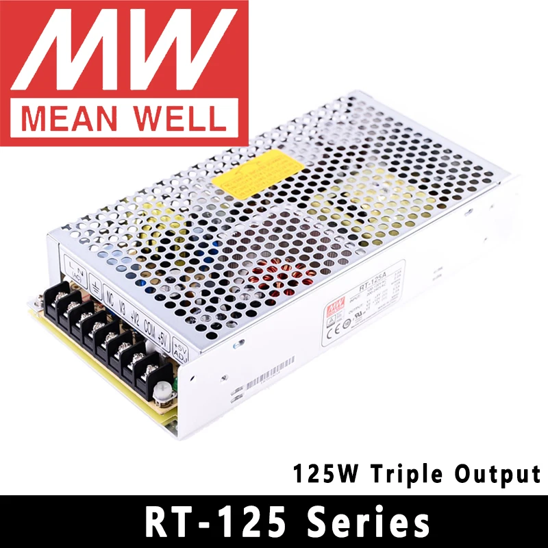 Mean Well 오리지널 트리플 출력 스위칭 전원 공급 장치, Mean Well RT-50 65 85/125 시리즈, AC DC 5V, 12V, 15 V, 24V