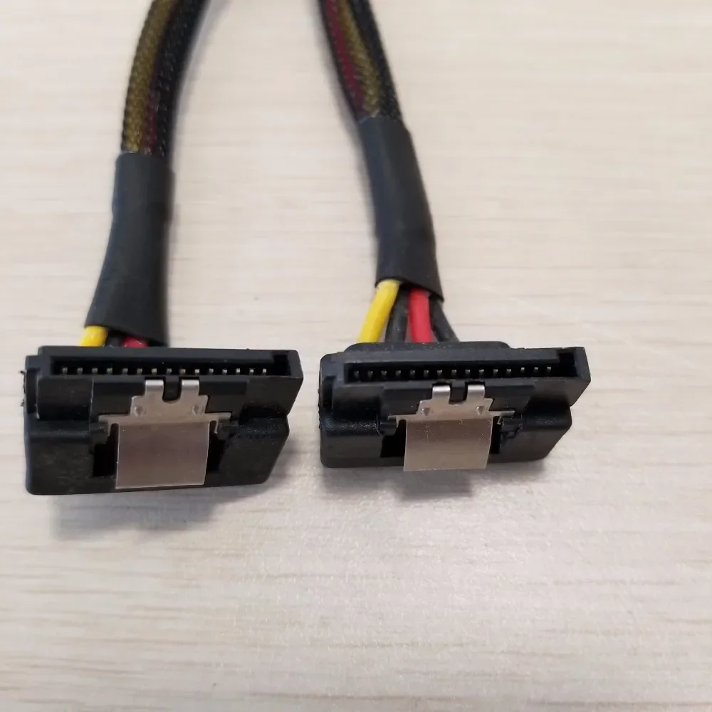 PSU 4 �� IDE ������ ��� 90 �� �ٿ� �ޱ� 15 �� SATA ���� ���̺� �ڵ�, HDD SSD PC DIY�� 18AWG ���̾�