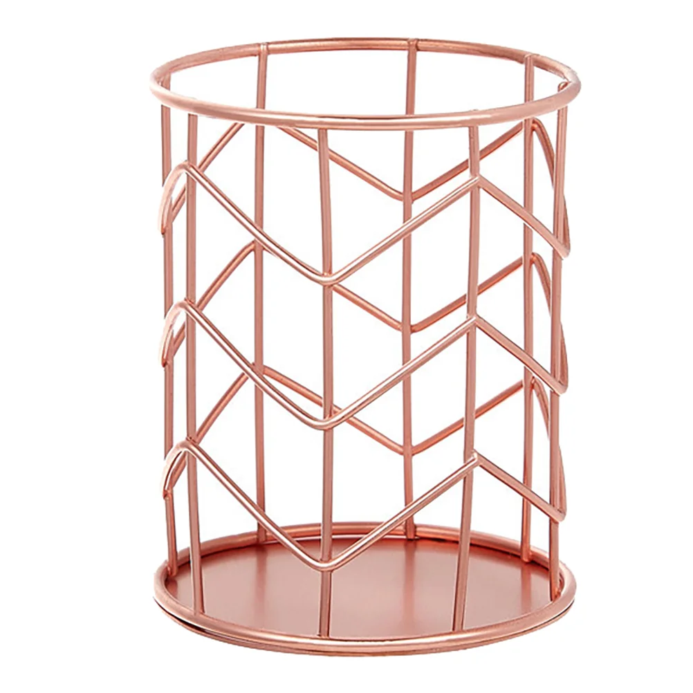 

Metal Mesh Container Organizer Storage Box Hollow Desktop Pen Holder Clips Box Pencil Container Case School Office Tools