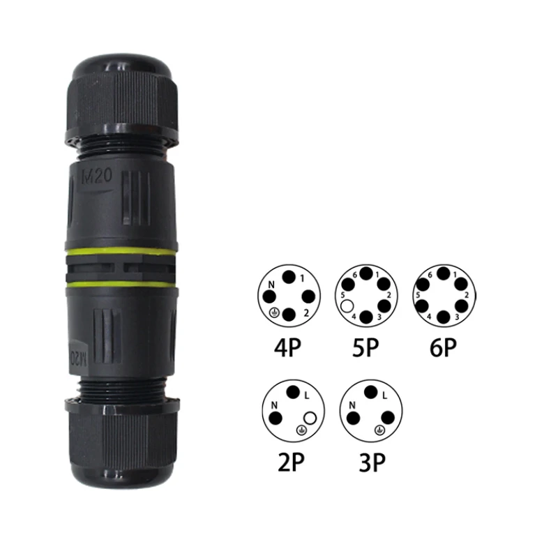 Description Picture 2 of itemIP68 M20 Waterproof Cable Connector 2/3/4/5/6 Pin Screw Wiring Terminal Wire Connectors for Electrical Light Junction Box
