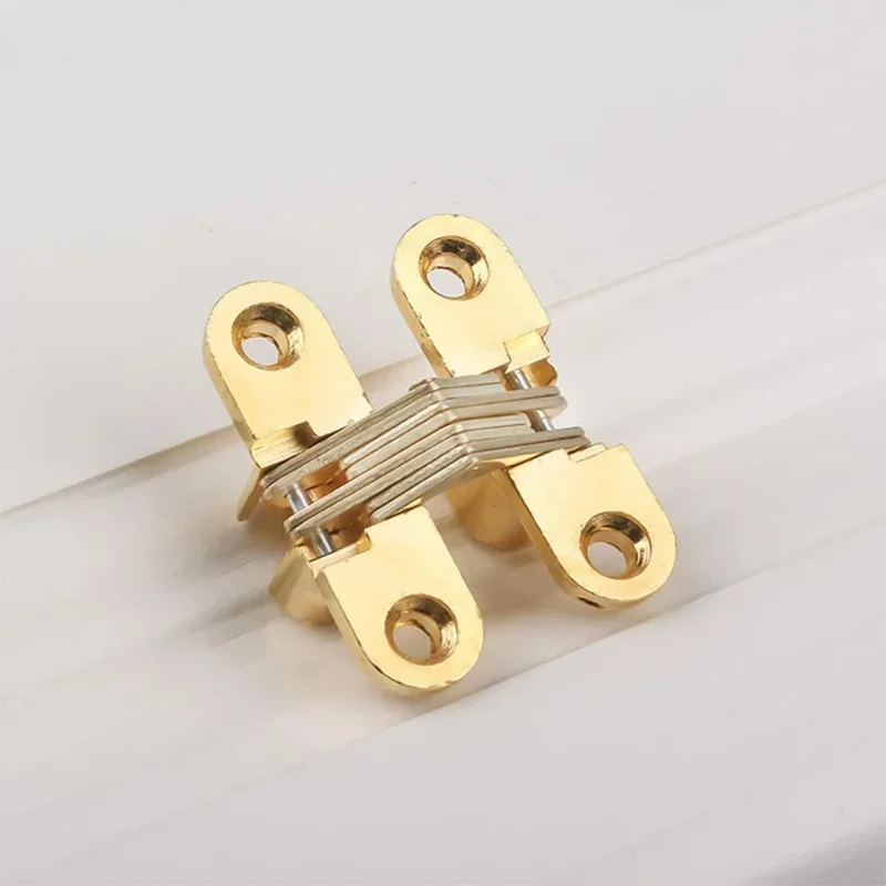 Hidden Hinges 8x42MM Invisible Concealed Cross Door Hinge Bearing 180D 1PCS with Screw for Folding Door/Window Furniture DIY
