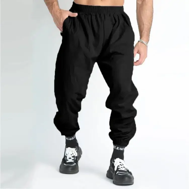 New Men's Sport Pants Loose Fit Training Trousers Thin Quick Dry Elastic Cuffed Running Autumn Long Pants Fitness Sweatpant