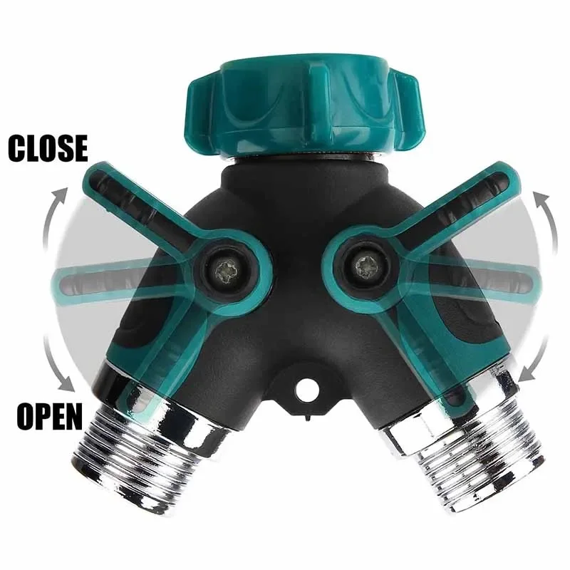 Garden hose splitter two way connector 3/4 inch garden tap y conector drip irrigation adapter