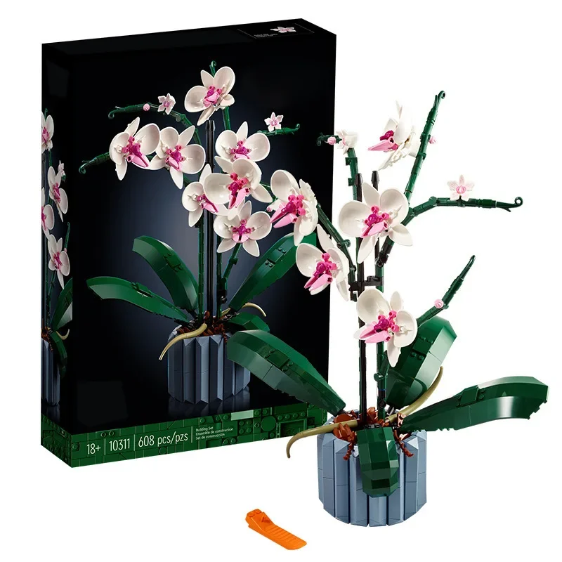 

Flower Bouquet Rose Orchid Building Block Bricks DIY Potted Illustration Holiday Girlfriend Christmas Gifts kids toys