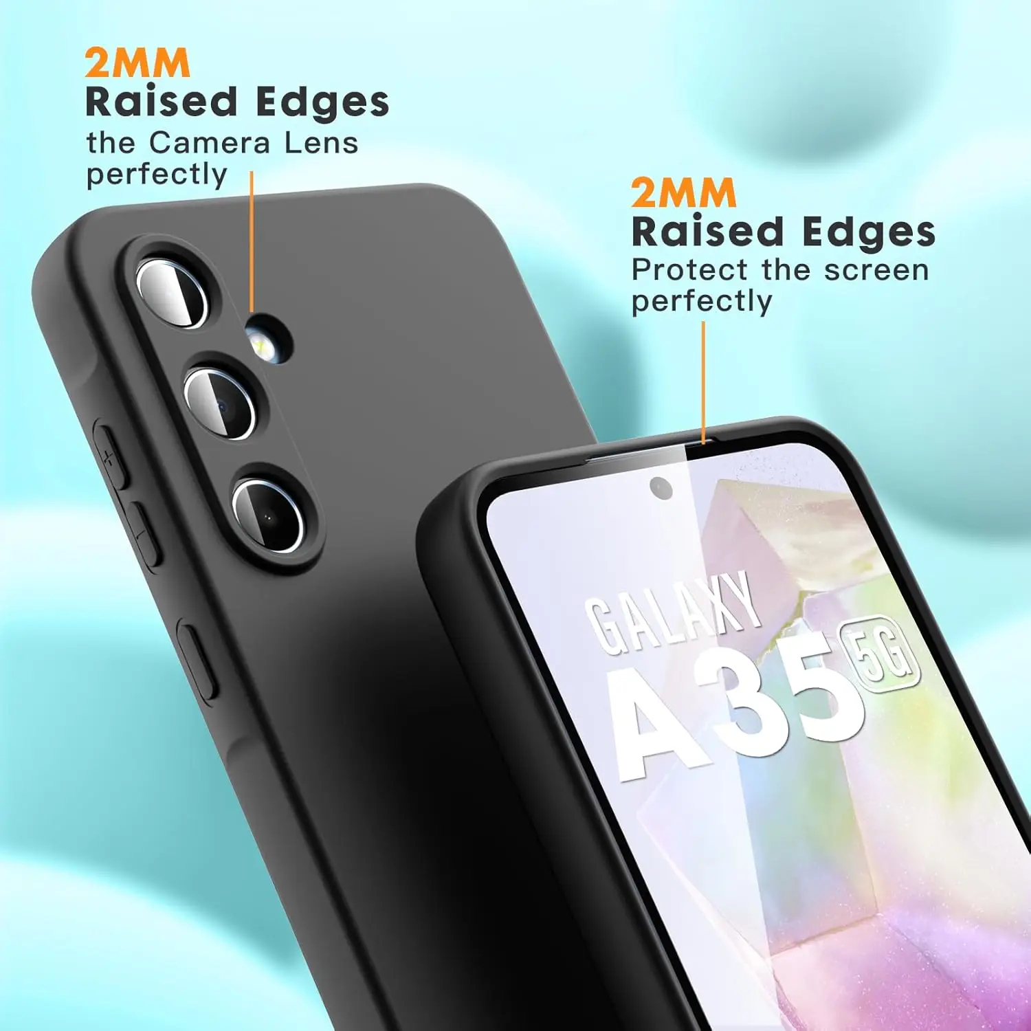 Durable Black Shockproof Silicone TPU Phone Case