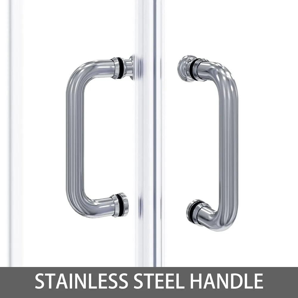 Corner Showers Door 34 in.D X 34 in. W X 72 in. H, Enclosure with Shower Base, with 1/4" Tempered Glass Shower Doors 5