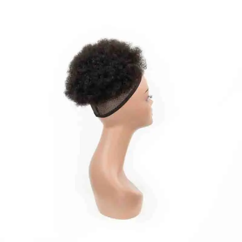 African Curly Ponytail Hair Bun Human Hair Wig African Fluffy Drawstring Curly Ponytail Human Suitable For Women