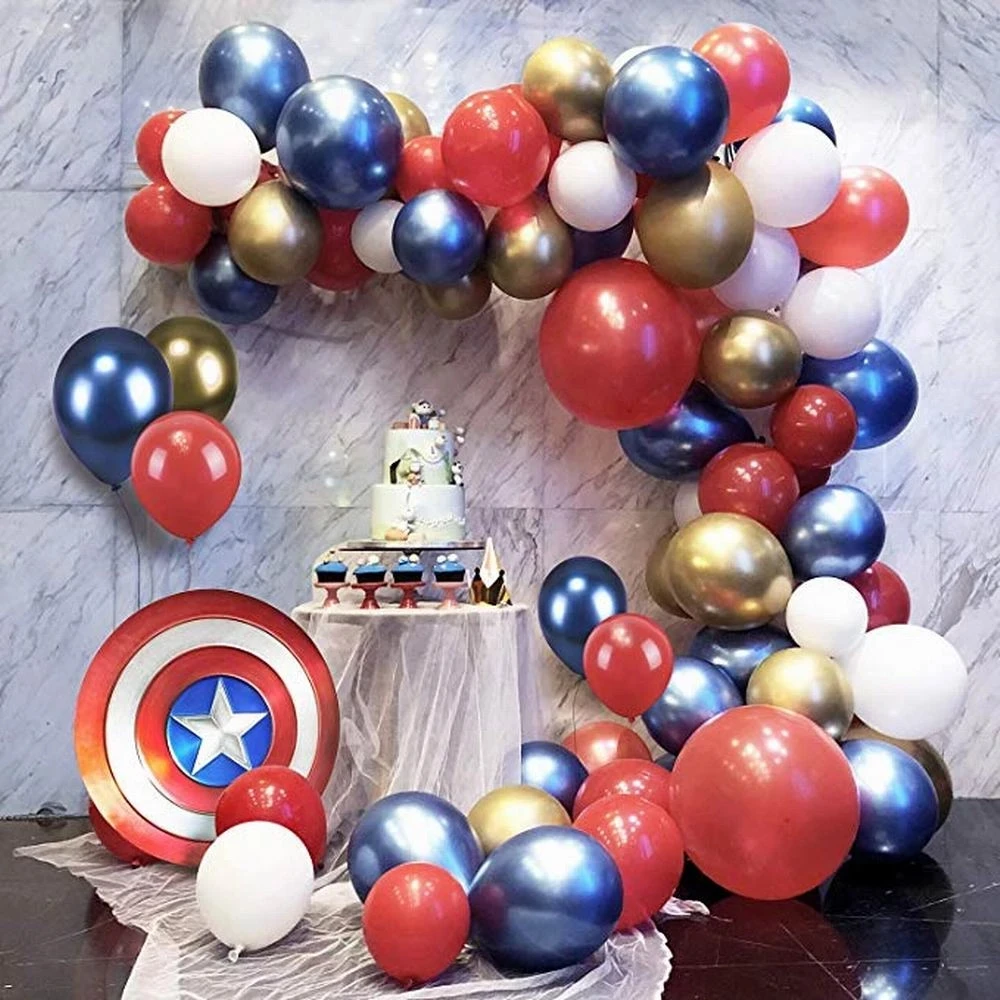 

85pcs Super Hero Balloons Garland Arch Kit Red Blue Gold White Balloons Wedding Birthday Party Decorations Baby Shower Globos