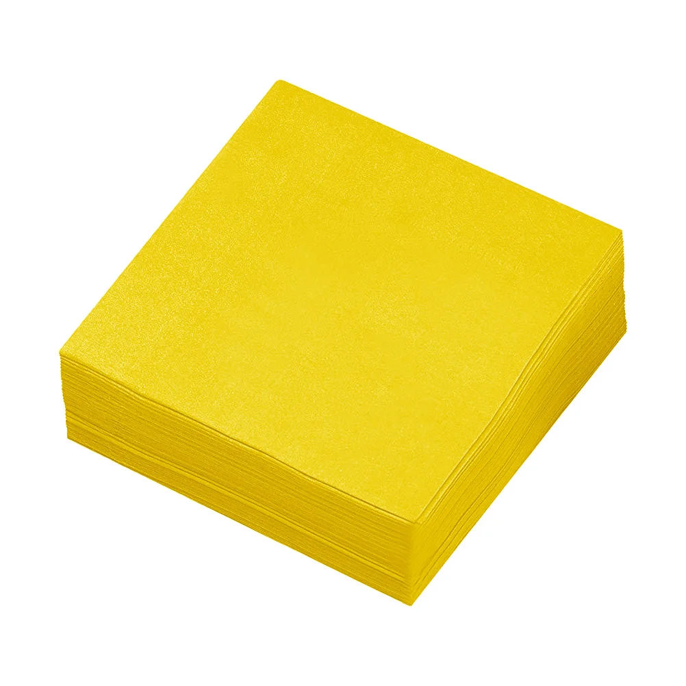 80 Pcs Decorative Napkin Birthday Yellow Tissue Party Table Decors Decoration Napkins Raw Pulp Wood Paper Supply