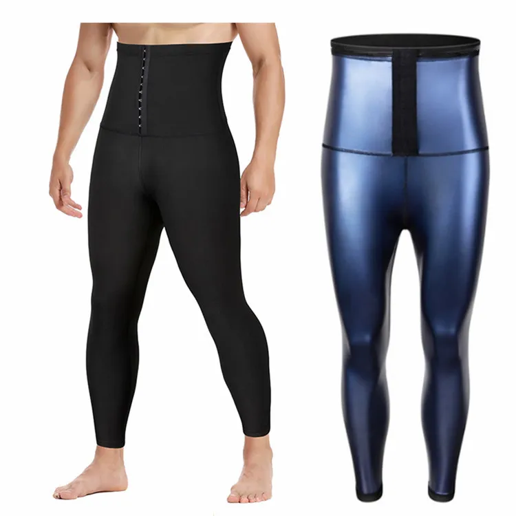 

Men Sauana Sweat Leggings Fitness Waist Back Support Compression Shapewear Tummy Control Pants new