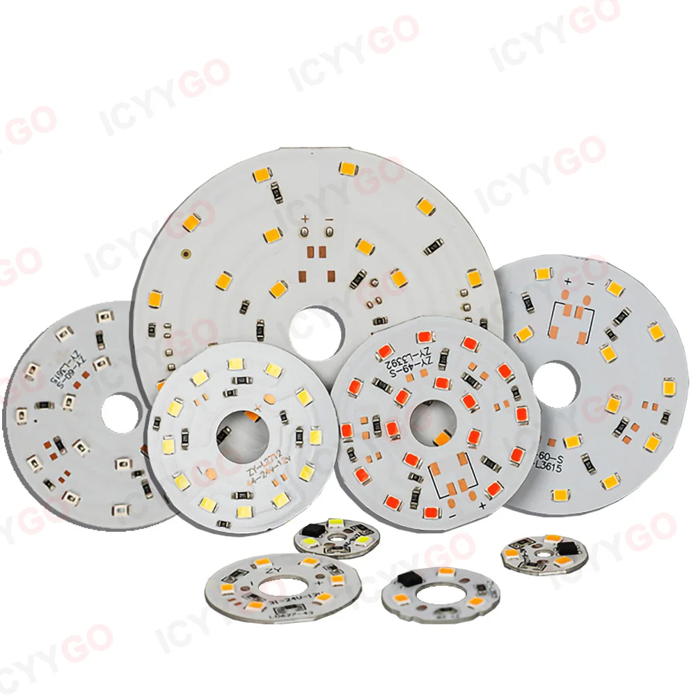 LED PCB Board 12V 24V 3W 5W 7W 9W 12W LED Yellow Blue Green Red Purple Lamp Light Board Bulb Round Light Source 31MM 60MM 85MM