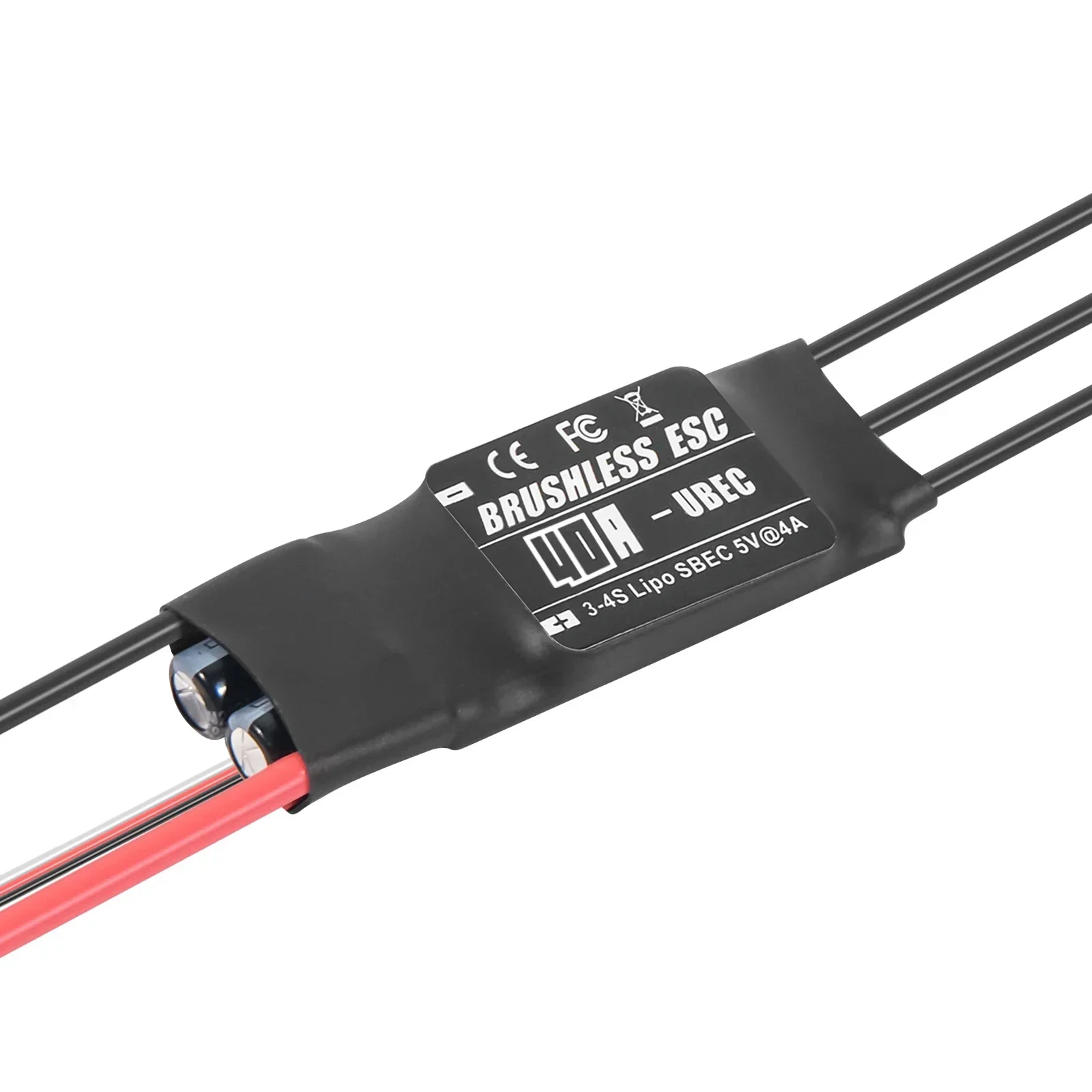 Contrôleur ESC 20A-80A pour RC avion drone voiture montrant les connecteurs de signal.