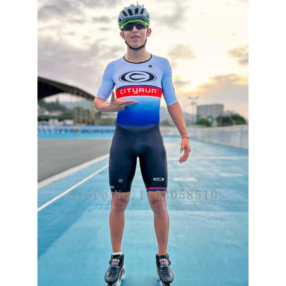 Cityrun  Inline Speed Skating Racing Suit Tights Team Speed Skating Triathlon Suit Ropa Ciclismo Tri Suit 인라인 스피드 스케이트 Ciclismo 4