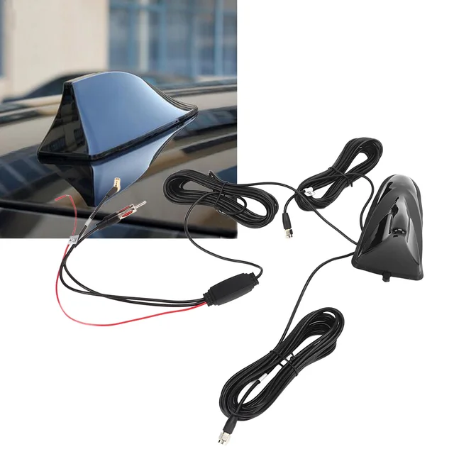 Antena De Aleta De Tiburón Para Coche - Universal, ABS, Plata, Decorativa Y Para Mejorar Señal De Radio