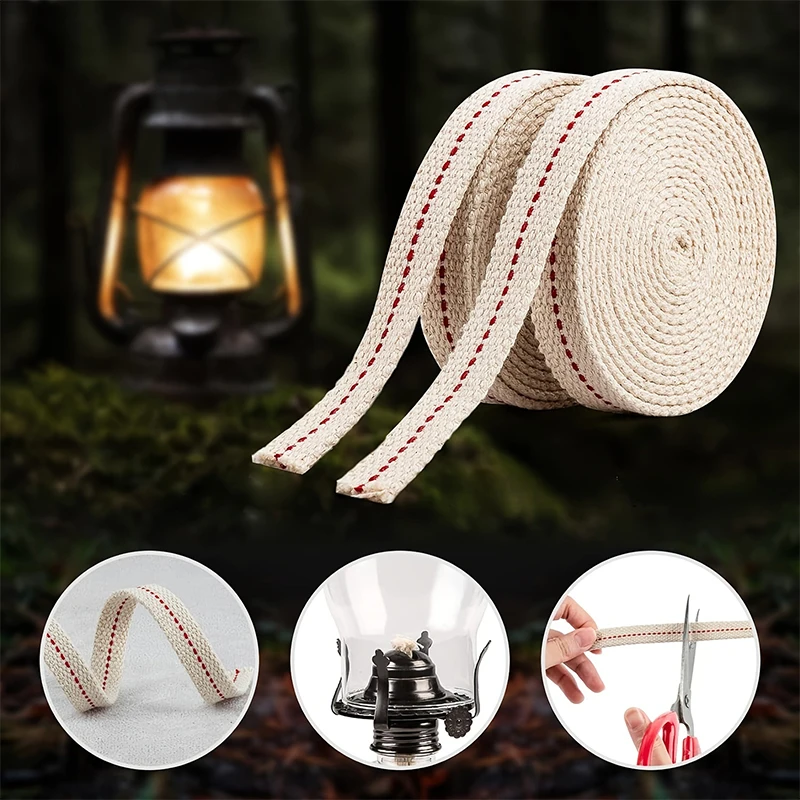 Handmade Braided Cotton Wick Kerosene Lamps Wick Replacement Oil Lamps Candle Burners Durable Emergency Lighting Fuel Accessory