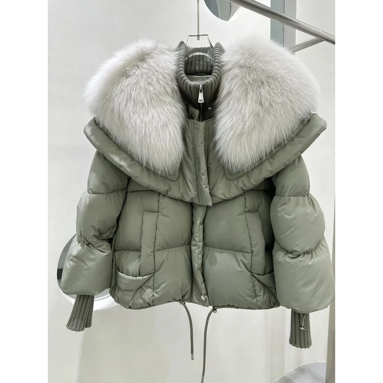 Fox Fur Collar Goose Down Jacket Fur Down Jacket Female Short Haining Winter Coat 2024 New Bread Clothing Women Winter Parkas