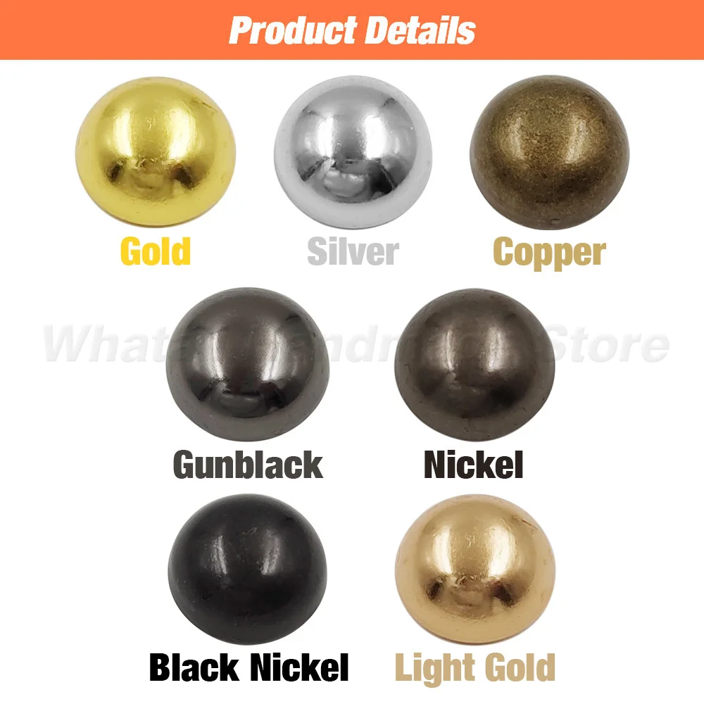 200 pièces clous dôme ronds argentés 8 mm pour accessoires d'artisanat