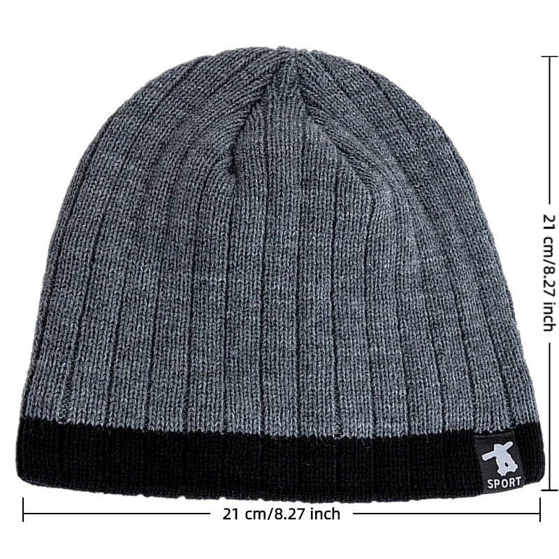 New Style Unisex Winter Hats Cap Plush Fur Lined Warm Streetwear Beanies For Man Woman Casual Winter Skiing Cap Knitted Hats