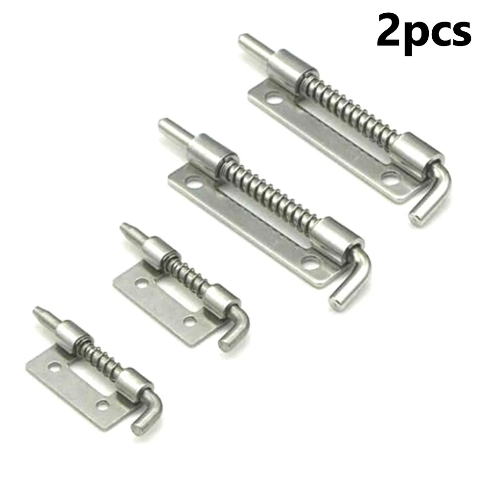 Description Picture 2 of item2pcs Spring Loaded Latches 304 Stainless Steel Security Bolt Latch Hasp Staple Gate Safety Lock Latch Door Cabinet Hinges