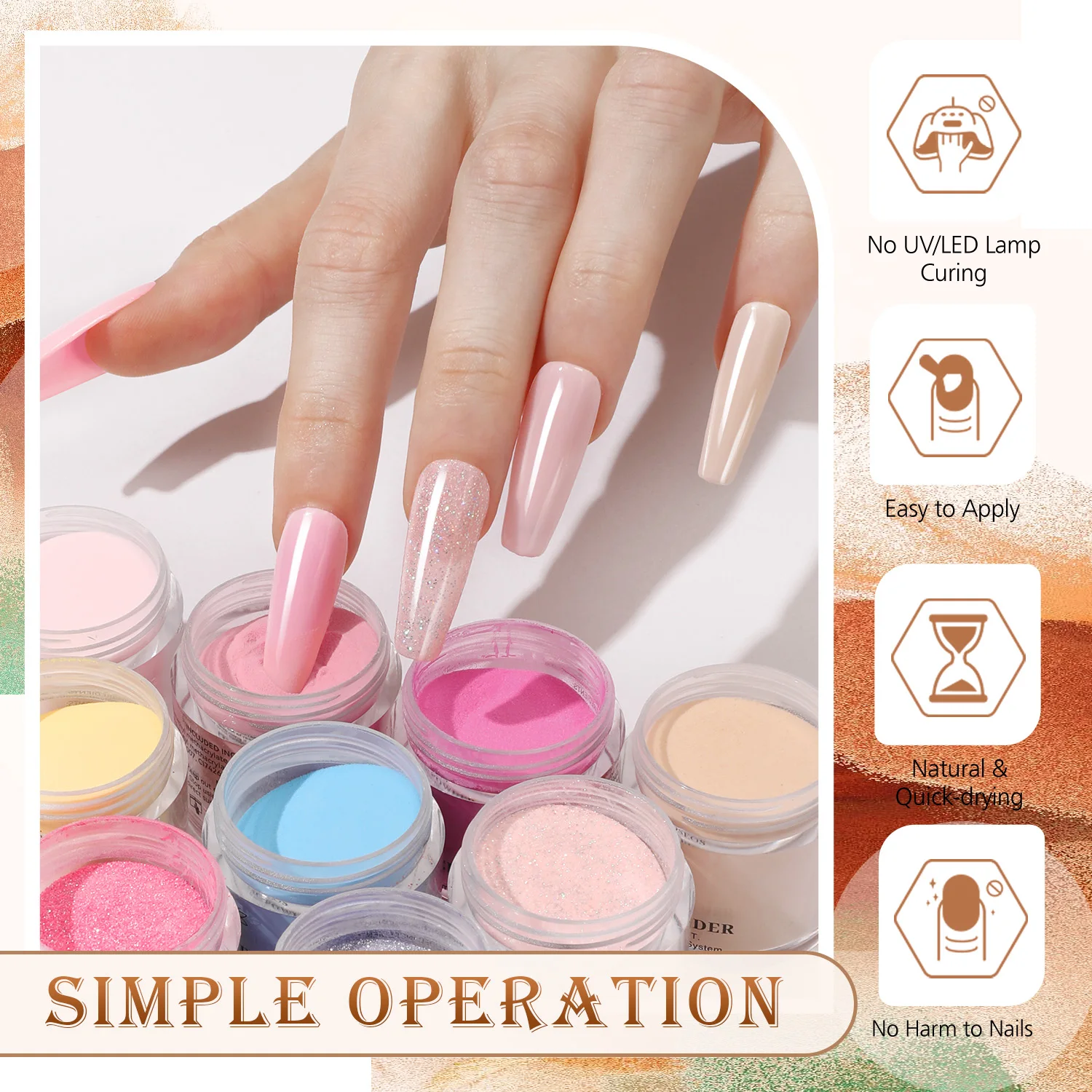 36-Color Glamorous Acrylic Powder Set for Salon-Quality Nails