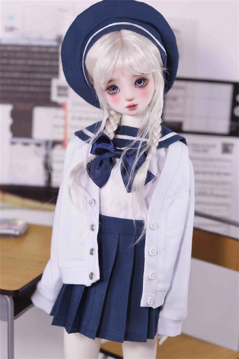 Britânico Gêmeos Uniforme Escolar Roupas, BJD Boneca