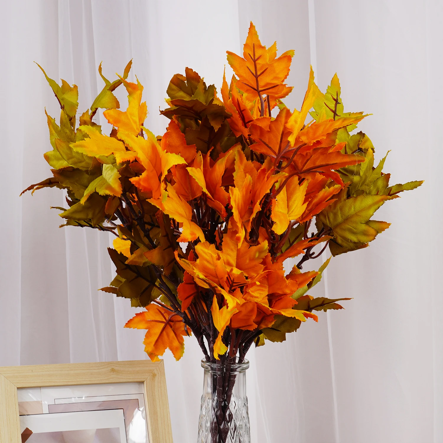 Artificial Autumn Maple Leaf Stem 5