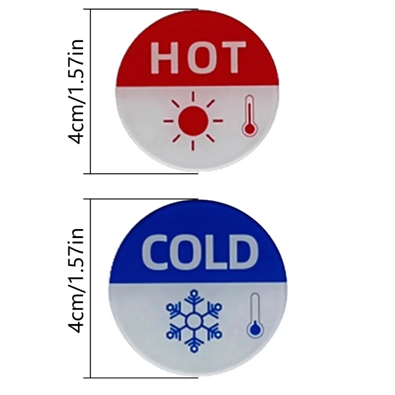6pcs Convenient Stickers Practical Labels Acrylic Stickers for Hot & Cold Water