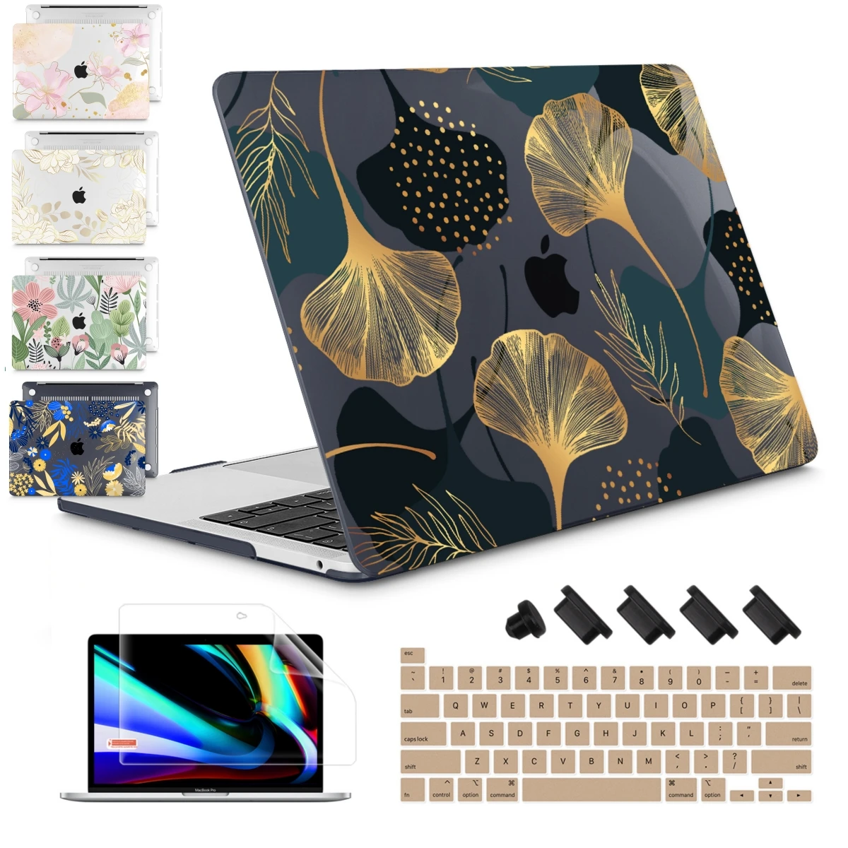 Capa de Impressão Crystal Leaf Capa para Macbook Air 15 13 2023 2023 m2 A2941 A2681 Pro m1 A2338 A2337 Air 13 2023 A2179 14in