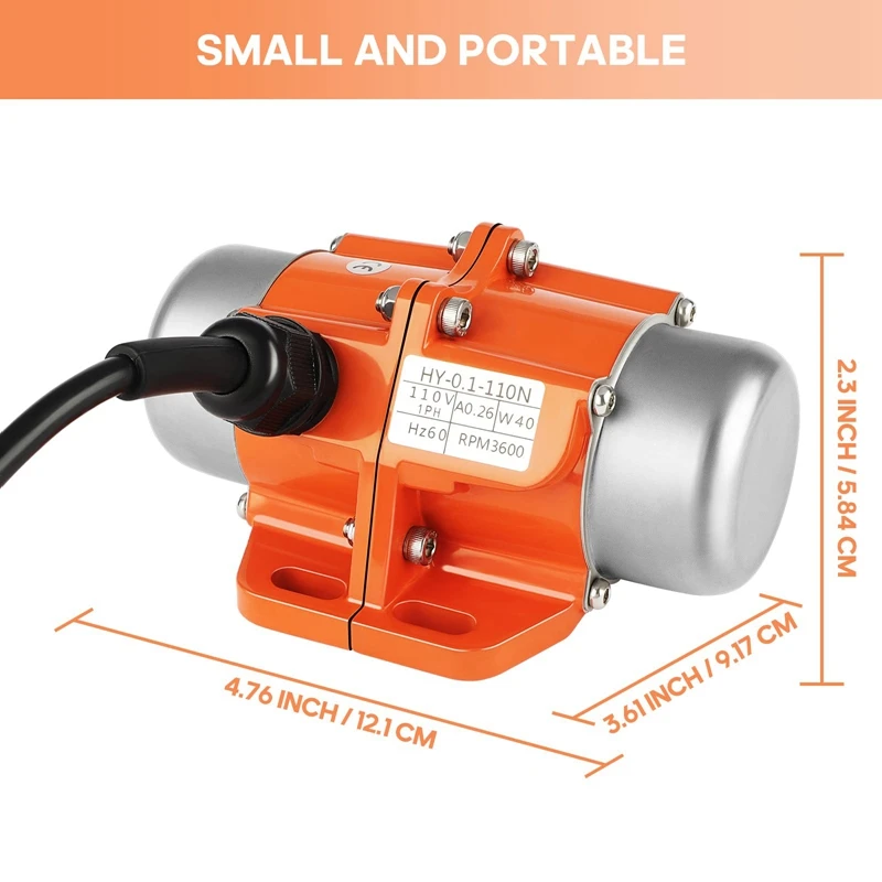 Concrete Vibrator Vibration Motor Single Phase AC 110V 3600RPM,Aluminum  Alloy Case Electric For Shaker Table AliExpress