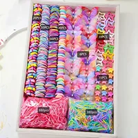 941 ensembles de tenues colorées et mignonnes pour filles |   Comprend différents clips, attaches pour cheveux, fleurs et couvre-chef à nœud double couche. 3