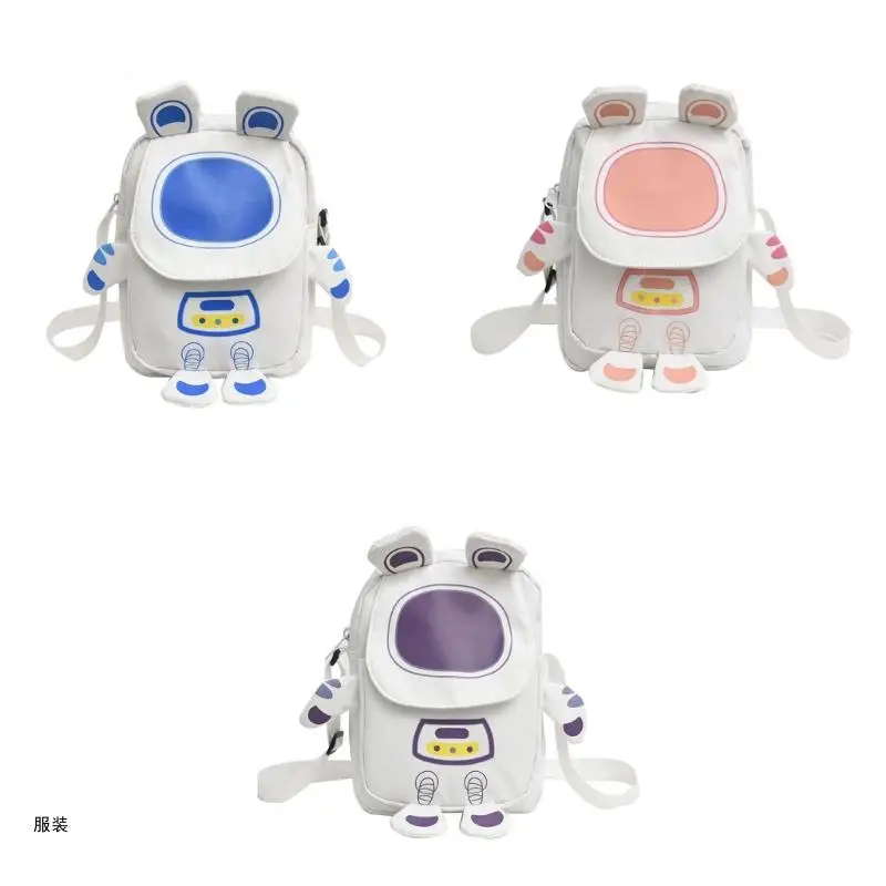D0UD Cartoon Canvas Shoulder Bag Small Crossbody Work Bags Small Astronaut Handbag