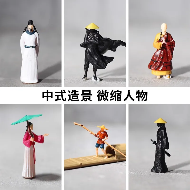 Qiaolin 3D Printing Ancient Model Miniature Landscape Li Bai Umbrella Female Boatman Sand Table Mini Resin Sand Table Characters