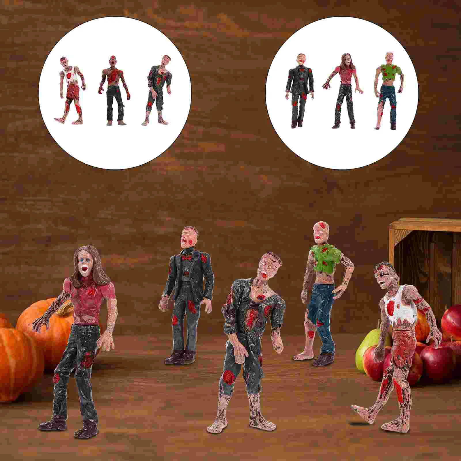 

6Pcs Bloody Zombie Models Simulated Zombie Prank Props Halloween Scary Props