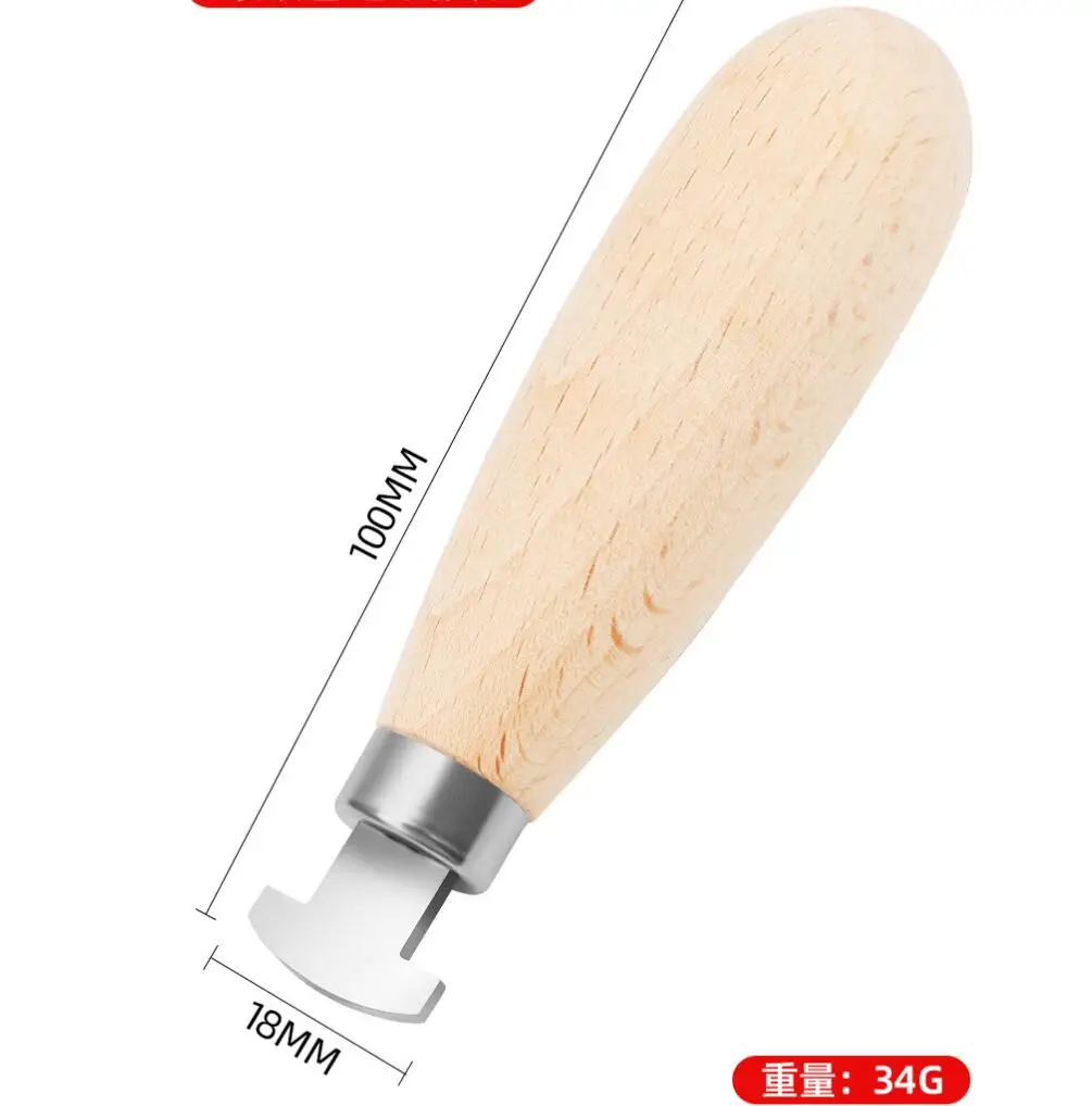 Jewelry Bezel Set Diamond Gemstone Pusher Tool with Wooden Handle