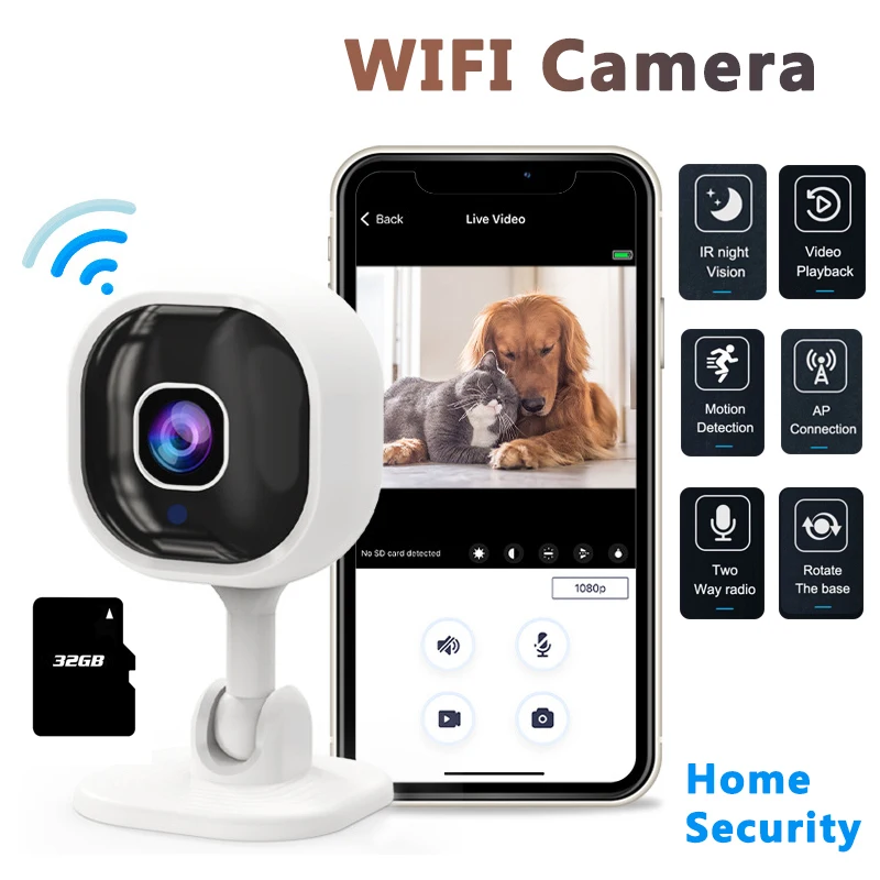 

Беспроводная IP-камера с Wi-Fi, 360 дюйма, 4K, 1080P