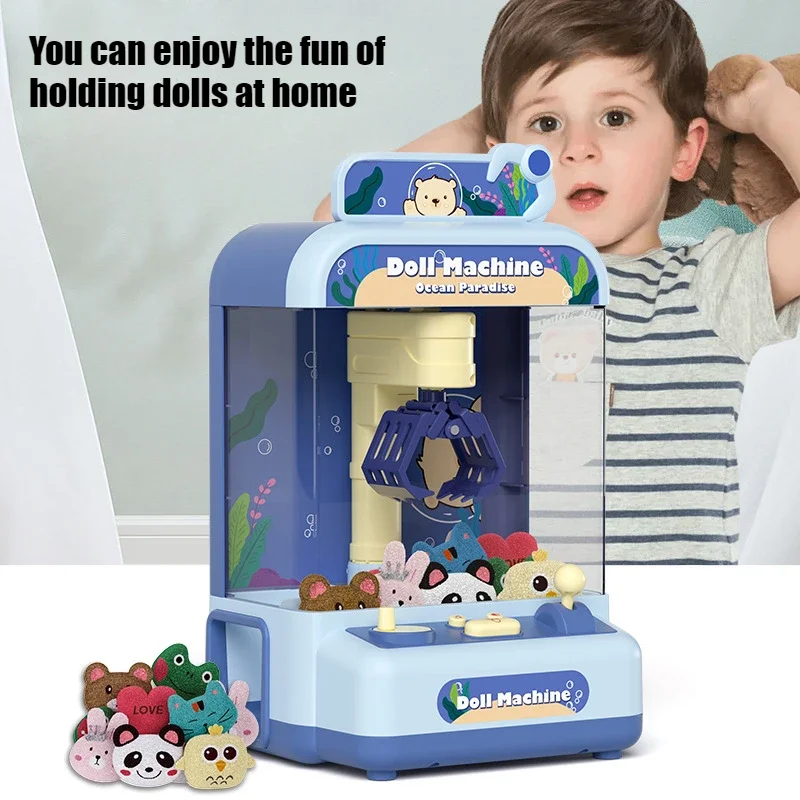 Toys Claw Arcade Crane Small Household Coin Operated Game Machine Pinching Dolls and Twisting Egg Christmas Gift Toys 4