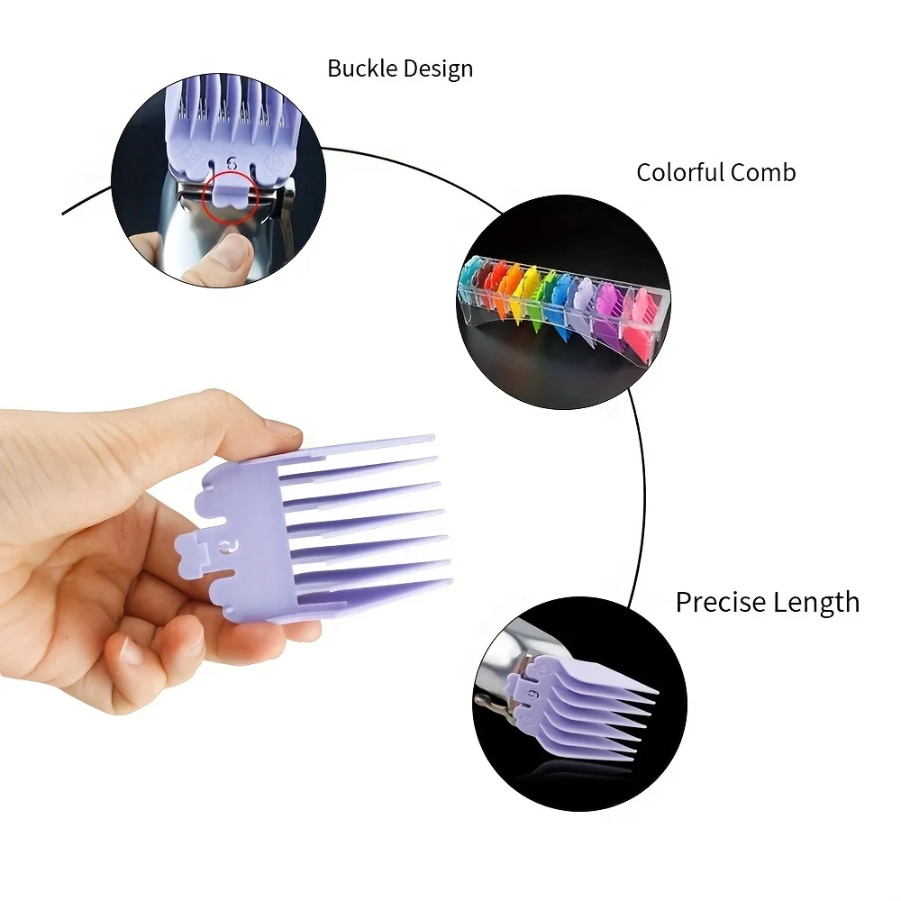 Plastic Men Hair Clipper Limit Comb 10Pcs for Men Barber Cutting Guide Replacement Attachment Hair Trimmer Salon Styling Tools