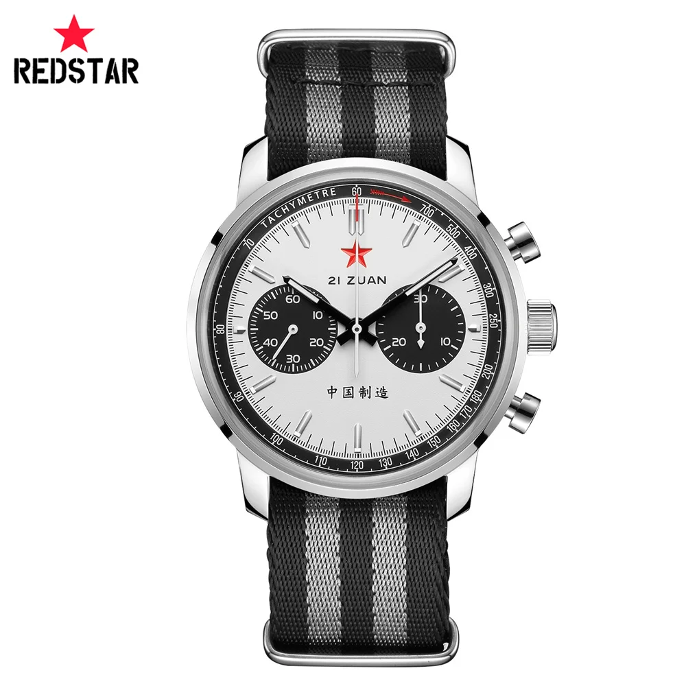 

Red Star Chronograph Mechanical Wristwatches 1963 Movement st1901 Gooseneck 42mm Sapphire Luminous Men Watch Pilot Clock