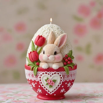 Rabbit Easter Candle Mold 1