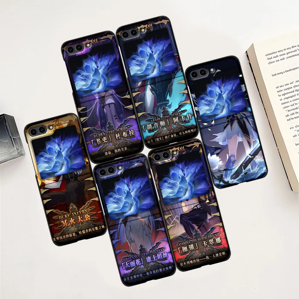 Honkai Star Rail Sparkle Case Per Samsung Galaxy Z Flip5 Hard Pc Custodia Per Cellulare Z Flip 5 Zflip5 Black Folding Coque