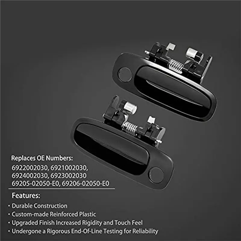 도요타 코롤라 1998-2002 차량용 도어 핸들 키트- 8개 외부 핸들(69206-02050, 69205-02050, 69220-02040) 회색