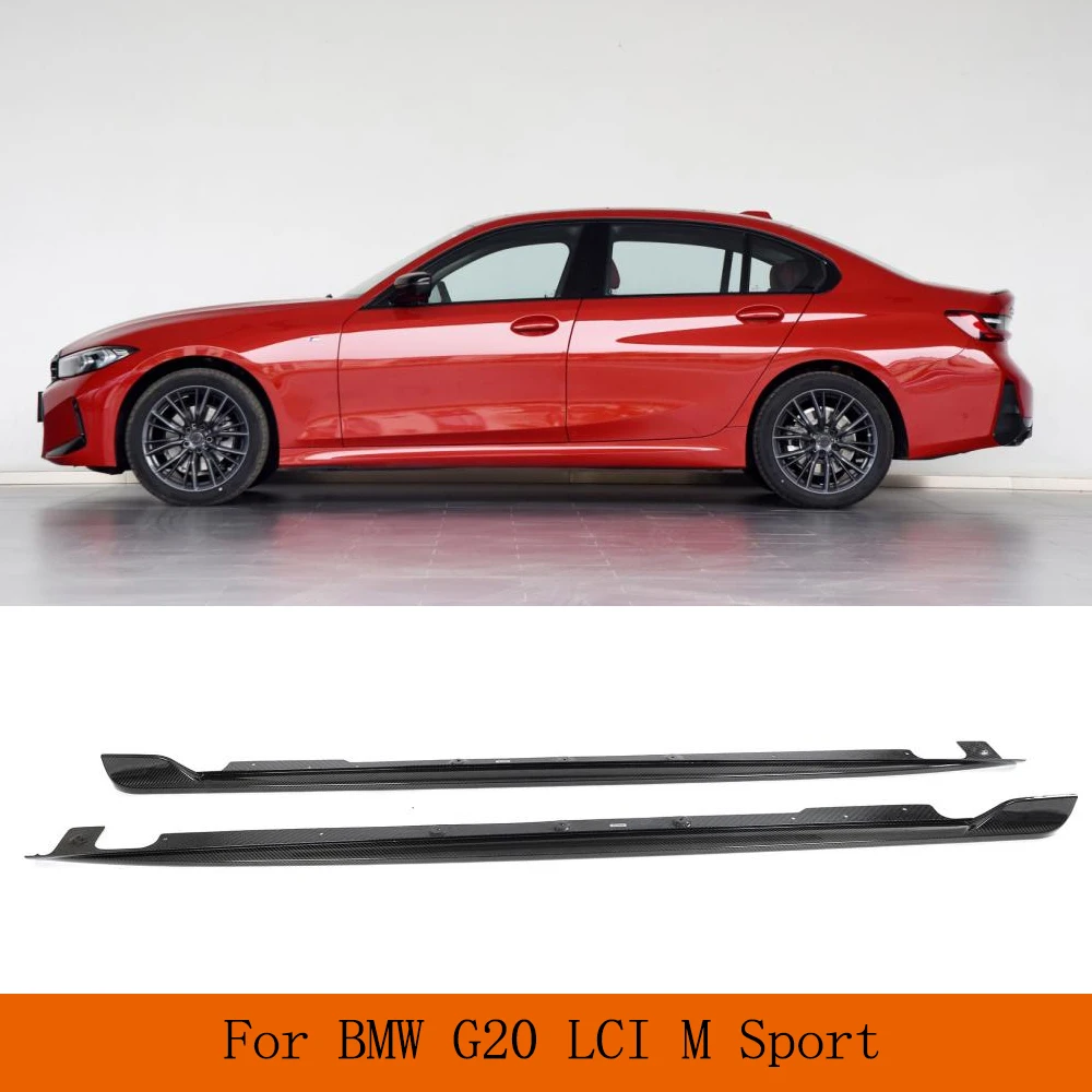 

Dry Carbon Fiber Car Side Skirt Extension Rocker Plate Separator Bumper for BMW 3 Series G20 G28 LCI M Sport 2022 2023 Body Kits