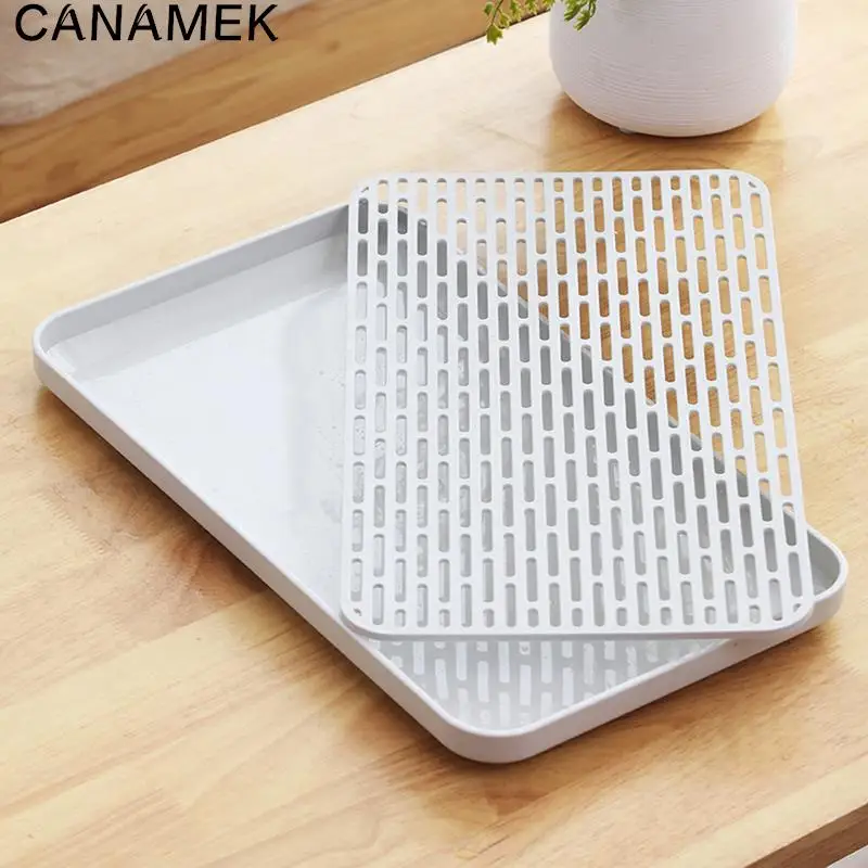 Kitchen Organizer Cup Storage Tray Double Layer Dish Drainer Fruit Vegetable Water Drain Racks Washing Drying Rack Serving Plate storage box,spice rack,storage tray,kitchen tray