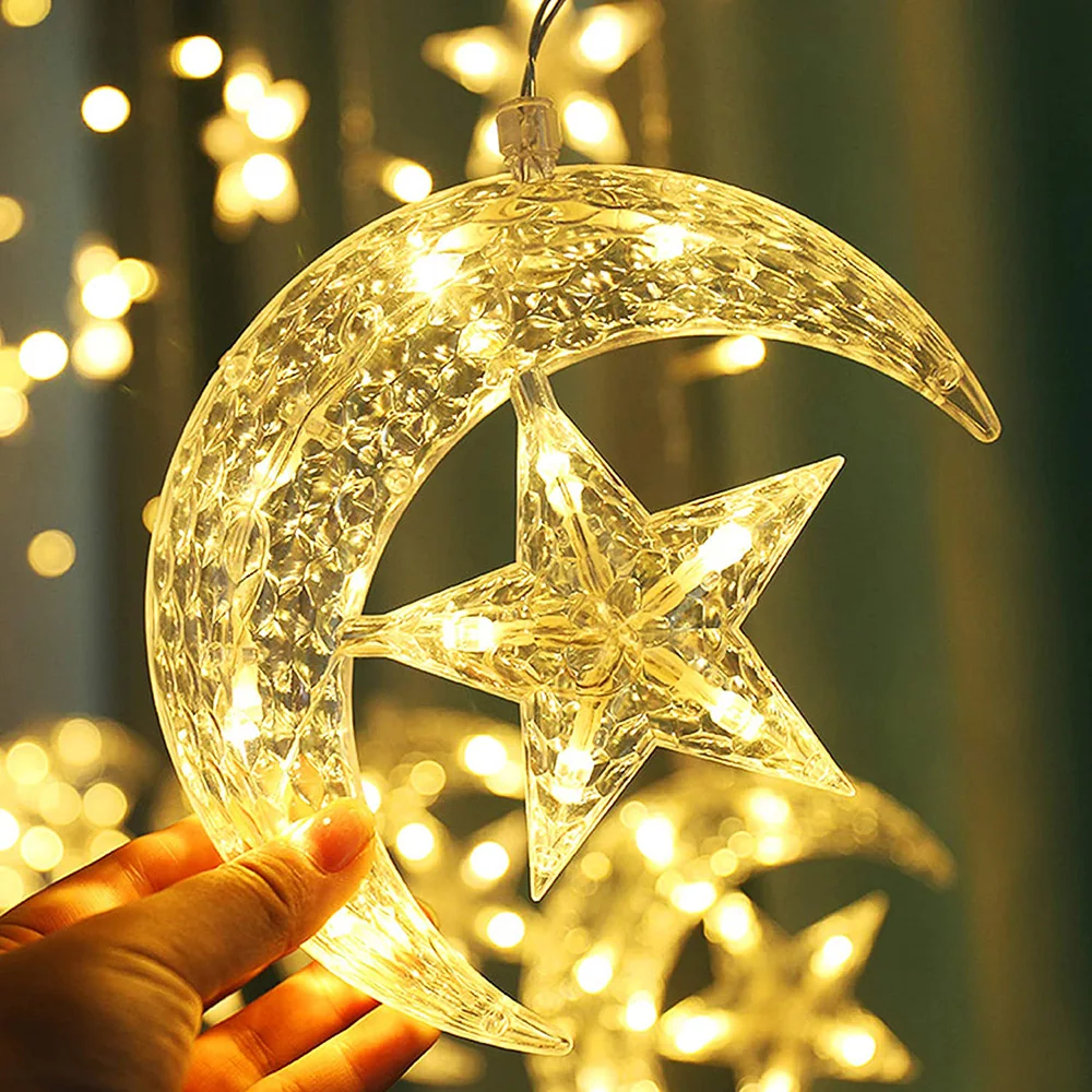 Luzes da Corda Modos de Piscamento Água para a Decoração do Casamento da Casa do Quarto Ip44 à Prova Xflamper Estrelas Cortina Icicle Led Luz 8 Dwaterproof 3.5m Lua 4 corda icicle led luz 8 modos de