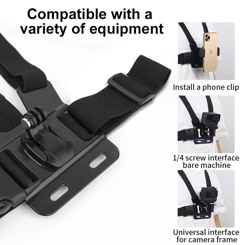 Chest Strap for GoPro Hero Camera Mount Belt Phone Holder for Smartphone Xiaomi iPhone 13 14 Pro Max insta360 x3 Accessories